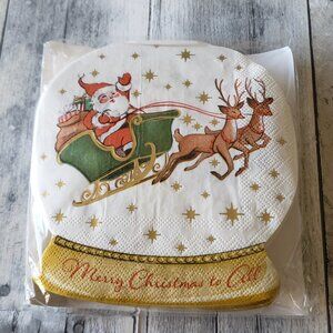 NWT - Santa in a Snow globe Merry Christmas to All Paper Napkins (40 ct)